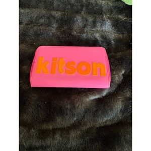 Kitson hot pink orange ‎ makeup bag y2k